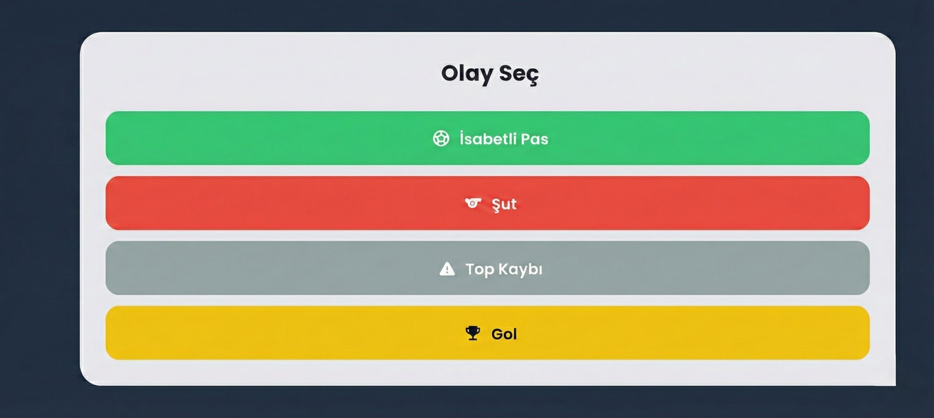 BOA Olay Seçim Menüsü